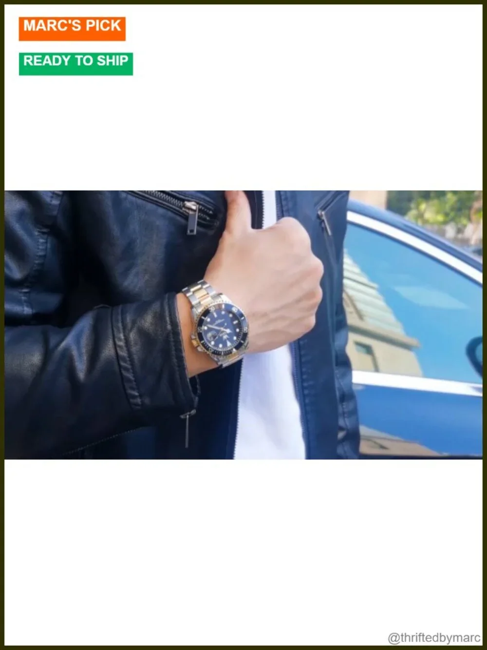 Stainless Steel Analog Watch with Date, Rotatable Bezel, Luminous Dial